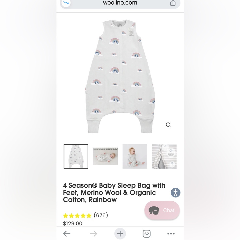 Woolino 4 Season Toddler Sleep Bag with Feet - Picture 6 of 6